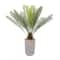 4ft. Green Sago Palm Faux Foliage Artificial Plant with Beige Ceramic Pot